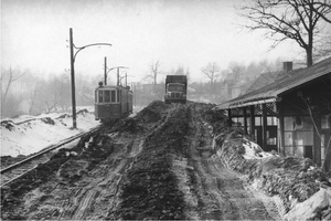 50. léta 20. stol. - tramvajová trať u Jindřišky.jpg