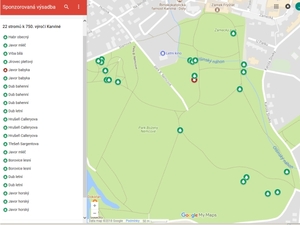 mapa sponzorované výsadby na www.stromyprokarvinou.cz
